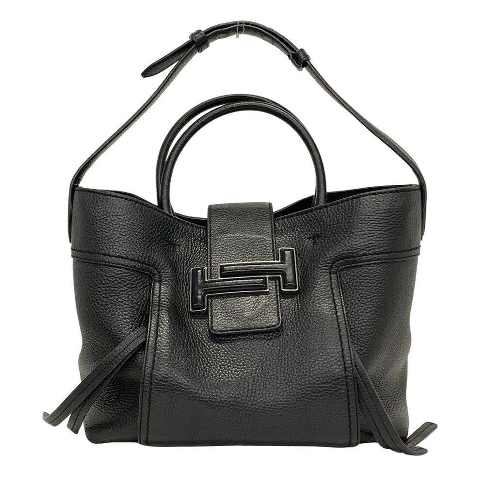 Tod's Double T Black Leather Shoulder #356027T72B